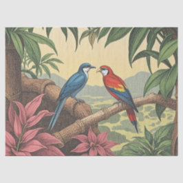 Papier Mousseline Oiseaux tropicaux Illustration audacieuse