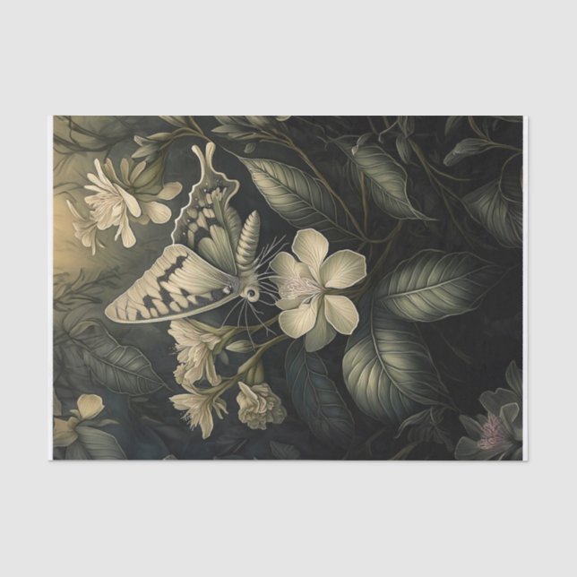 Papier Mousseline Oleander Magie, Moth en Twilight (Recto)