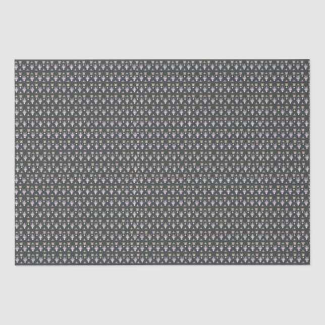 Papier Mousseline Olive noir Elegant Ditsy Floral (Recto)
