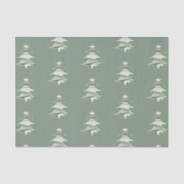 Papier Mousseline Olive Pistachio Menthe Green Christmas Tree (Recto)