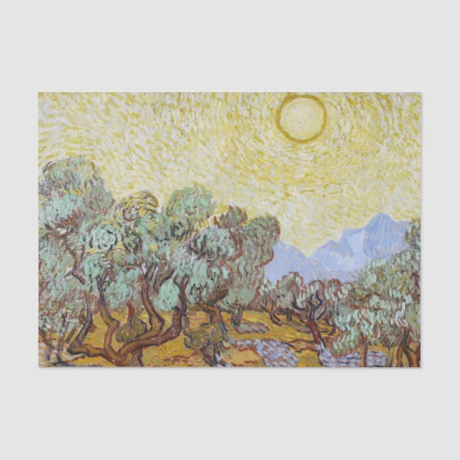 Papier Mousseline Olive Trees Van Gough Découpage Papier (Recto)