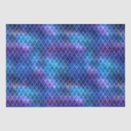 Papier Mousseline Ombre bleu chatoyant et Parties scintillant Dragon