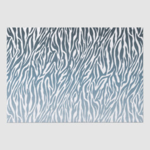 Papier Mousseline Ombre d'impression Wild Blue Zebra