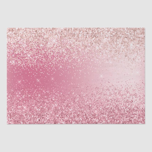 Papier Mousseline Ombre Parties scintillant rose fille (Recto)