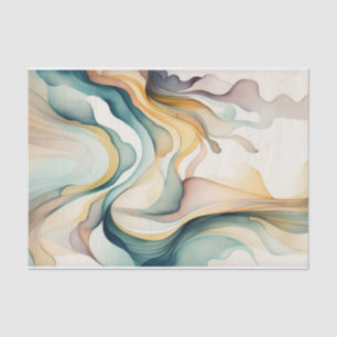 Papier Mousseline ondes d'aquarelle Abstraites. Mouvement de flux mo
