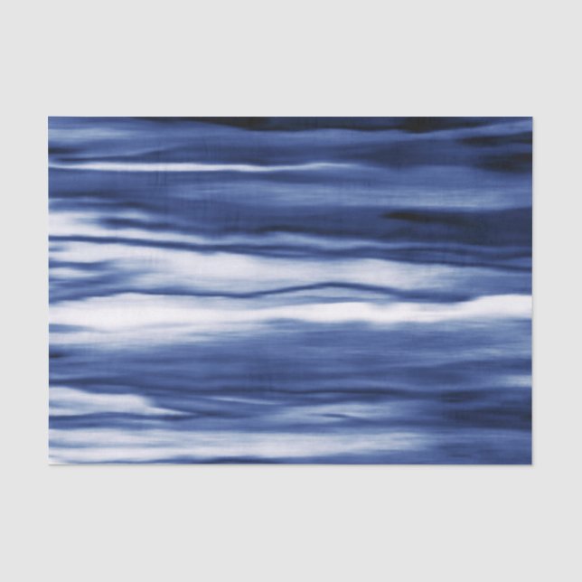 Papier Mousseline Ondes Indigo (Recto)