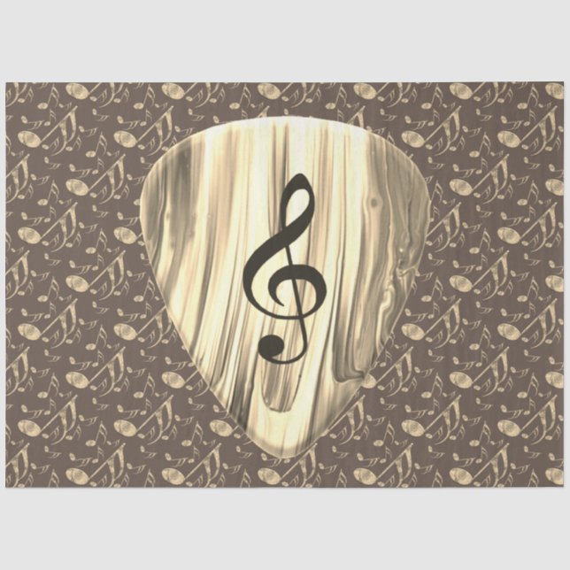 Papier Mousseline Onglet de guitare de notes musicales personnalisée (Recto)