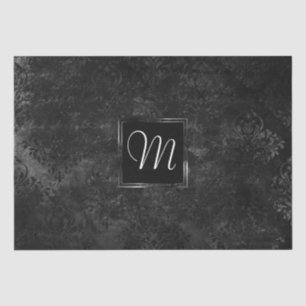 Papier Mousseline Onyx Black Velvet   Monogramme de hachage de table