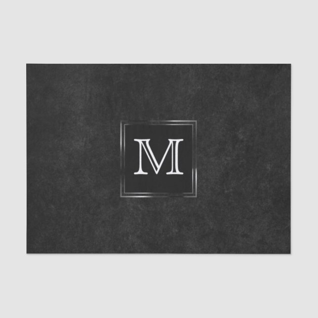 Papier Mousseline Onyx Black Velvet | Monogramme de hachage de table (Recto)