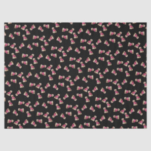 Papier Mousseline Oodles of Poodles (Rose on Black)