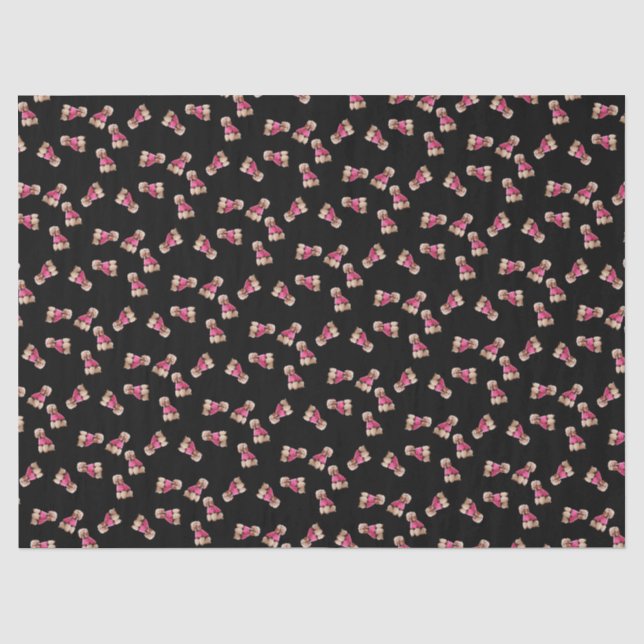 Papier Mousseline Oodles of Poodles (Rose on Black) (Recto)