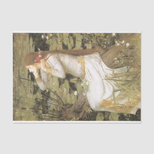 Papier Mousseline "Ophélie" de John William Waterhouse, 1894 (Recto)