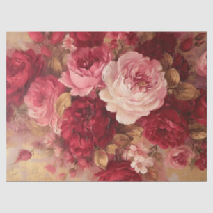 Papier Mousseline Opulent blush et bordeaux or rose anglais