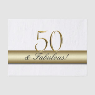 Papier Mousseline Or 50 et anniversaire fabuleux de   cinquantième