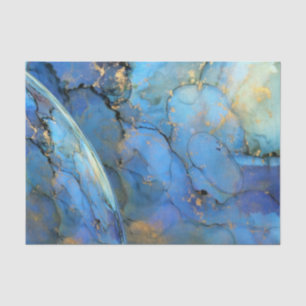 Papier Mousseline or bleu abstrait scifi orb terre