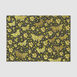 Papier Mousseline or, brillant, brillant, papillons, exclusif