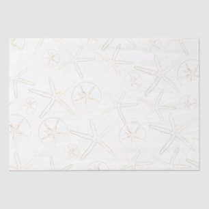 Papier Mousseline Or et blanc - Plage, Nautique