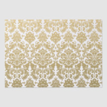 Or et motif élégant blanc de damassé