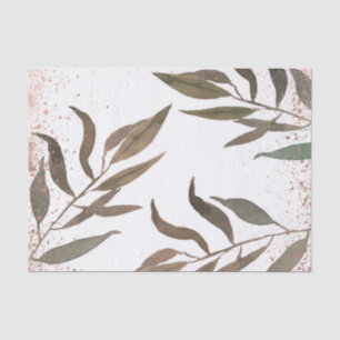 Papier Mousseline Or Rose Cuivre Botanique Glam Moderne Mariage