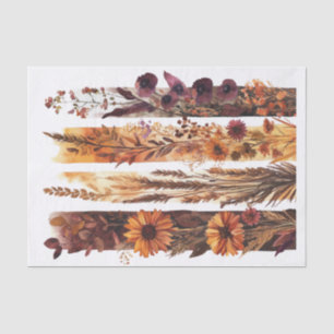 Papier Mousseline Orange Brûlé Automne automne Fleurs sauvages Décou