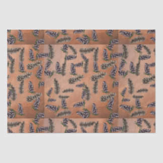Papier Mousseline orange épicé avec cônes de pin