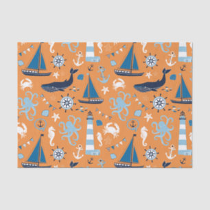 Papier Mousseline Orange marine