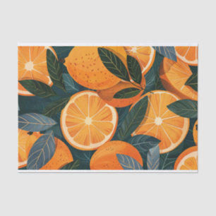 Papier Mousseline Orange Slices Agrumes Illustration de fruits Décou
