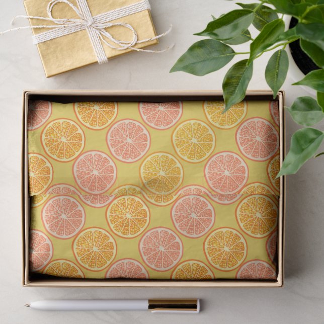Papier Mousseline Orange Summer Mustard (Cadeau)