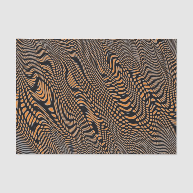 Papier Mousseline ORANGE Tissue Paper HALLOWEEN BLACK PSYCHEDELICS (Recto)