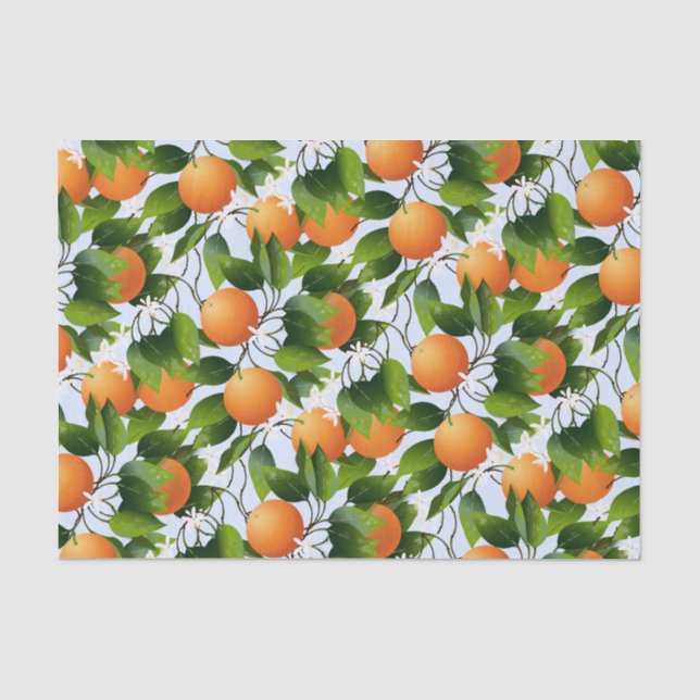 Papier Mousseline Oranges Agrumes Fruit Floral (Recto)