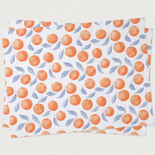 Papier Mousseline Oranges Citrus Aquarelle Méditerranéen