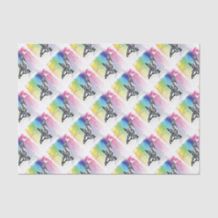 Papier Mousseline Orca Whale Tribal Rainbow Art