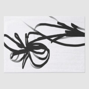 Papier Mousseline Orchidée Blanc : Abstrait blanc et noir