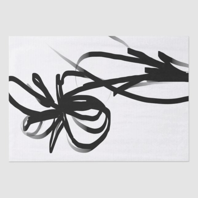 Papier Mousseline Orchidée Blanc : Abstrait blanc et noir (Recto)