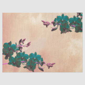 Papier Mousseline Orchidées Ethérées Découpage Papier Tissu