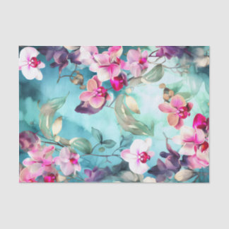 Papier Mousseline ORCHIDS beau papier découpage floral