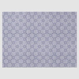 Papier Mousseline Oriental Bleu Blanc Marocain Motif géométrique