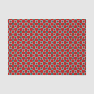 Papier Mousseline Oriental Rouge Vert arabe Égypte Motif géométrique