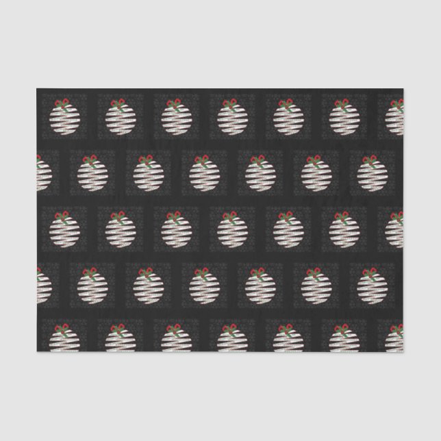 Papier Mousseline Origami ornement moderne noir et blanc (Recto)