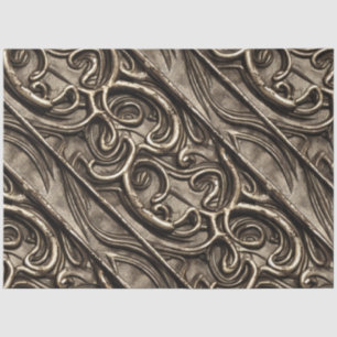 Papier Mousseline Orné Gothique Abstrait Flower Metal