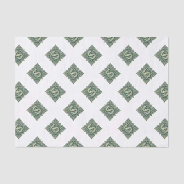 Papier Mousseline Ornement de symbole d'argent (Recto)