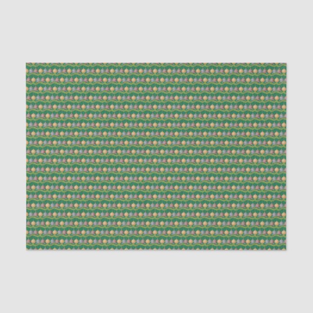 Papier Mousseline Ornements de boules vertes de Noël Joyeux (Recto)