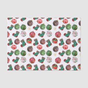 Papier Mousseline Ornements de Noël colorés et bas
