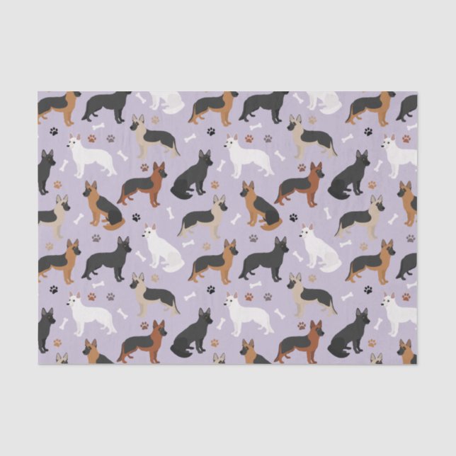 Papier Mousseline Os bergers allemands et pattes (Recto)