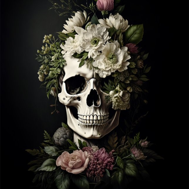 Papier Mousseline Os et fleurs (Créateur téléchargé)