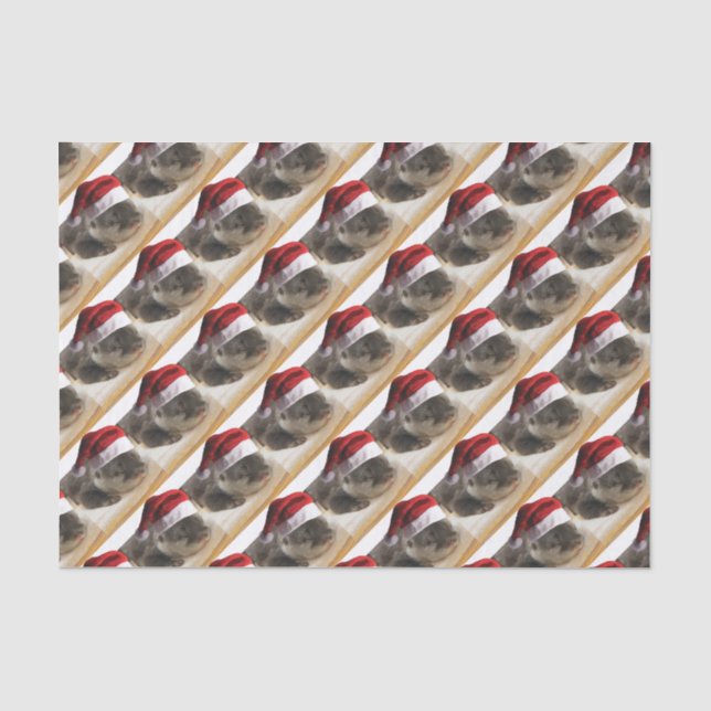 Papier Mousseline Otter endormi de Noël (Recto)