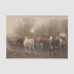 Papier Mousseline Otto Bache Les vaches sont chassées de la grange
