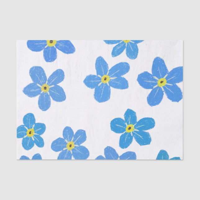Papier Mousseline Oubliez-moi-pas Fleurs papier de tissus (Recto)