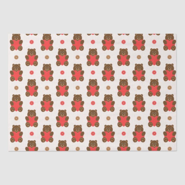 Papier Mousseline Ours d'amour (Recto)