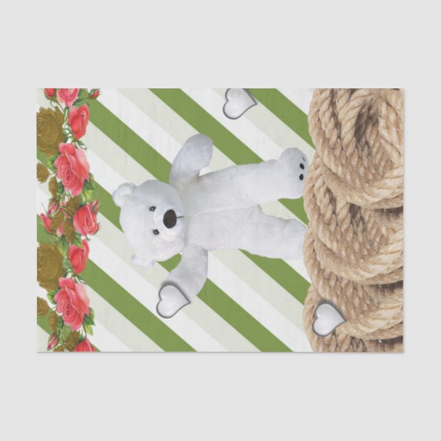 Papier Mousseline Ours en peluche en papier de tissus (Recto)